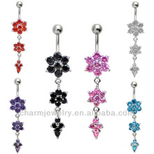 Blume baumeln Bauch Bar Pierced &amp; Modified Body Schmuck Navel Ringe BER-016